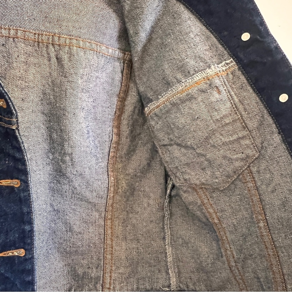 Vintage Star Blue Women's Denim Jean Jacket Size M Long Sleeve Logo Buttons - Picture 10 of 12